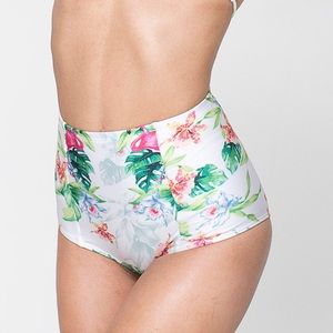 Tropical High-waisted Bikini Bottoms